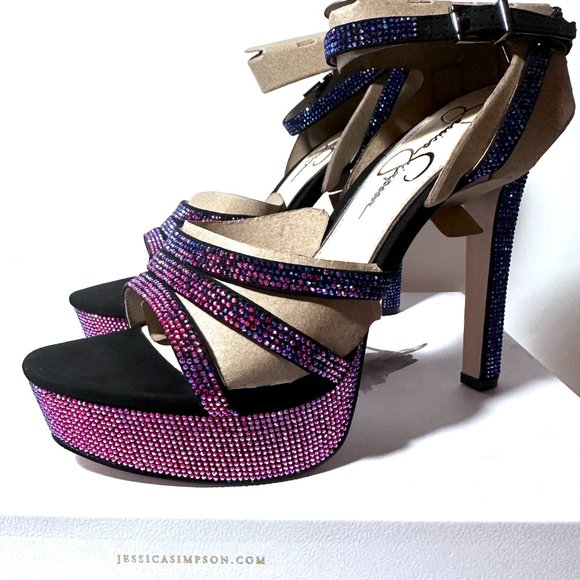 Jessica Simpson Balina Faux Suede Platform Ankle Wrap Dress SandalsBlack 9 size - Picture 5 of 13